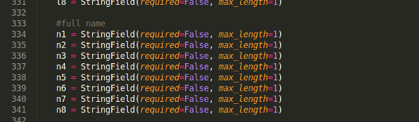 Example of bad variable names